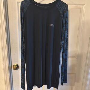 AFTCO Men's Long Sleeve Shirt - Navy and Blue